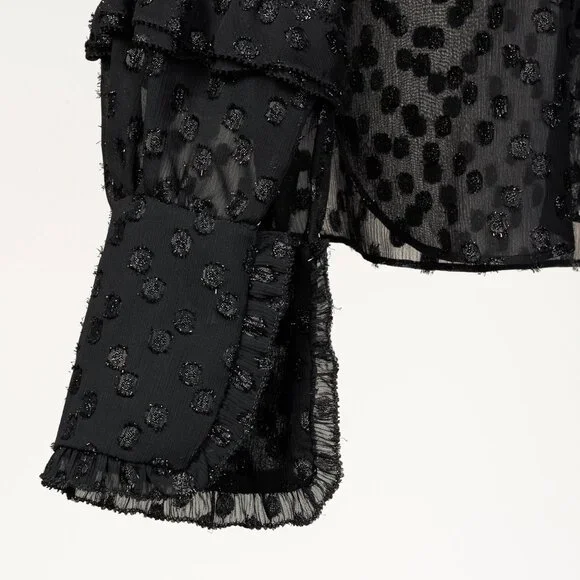 Isabel Marant AW/16 Alba Black Fil Coupé Polka Dot Blouse - Picture 8 of 11